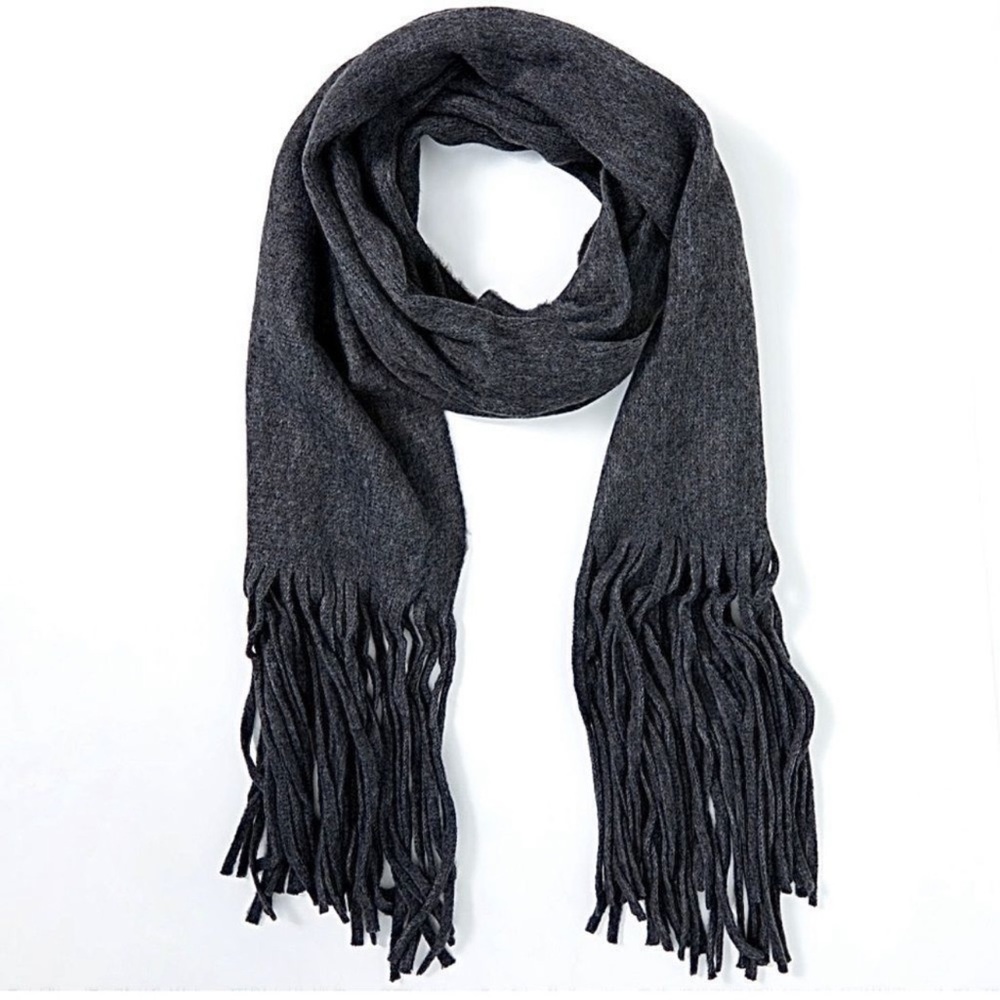 NWT Lucky Brand Fringe Scarf Grey Soft